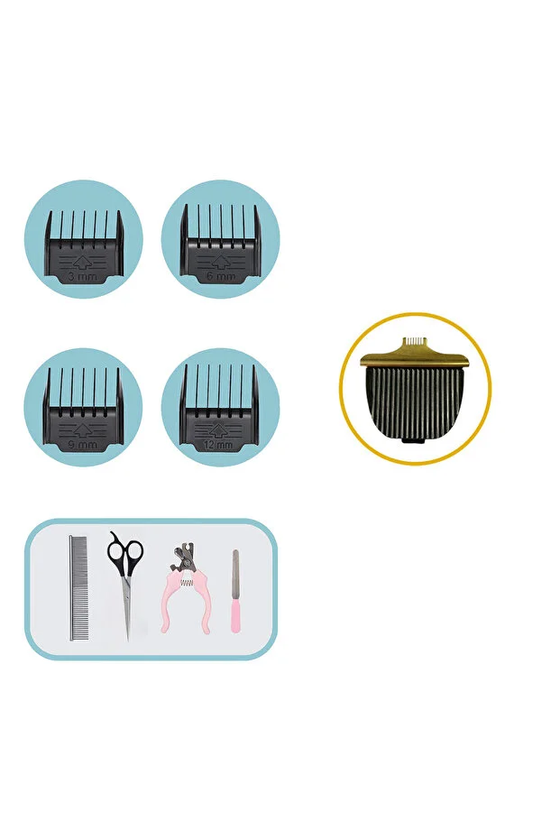 Concord Turbo Kedi Köpek Tıraş Seti Pet Evcil Hayvan Tüy Kesme Tıraş Makinesi